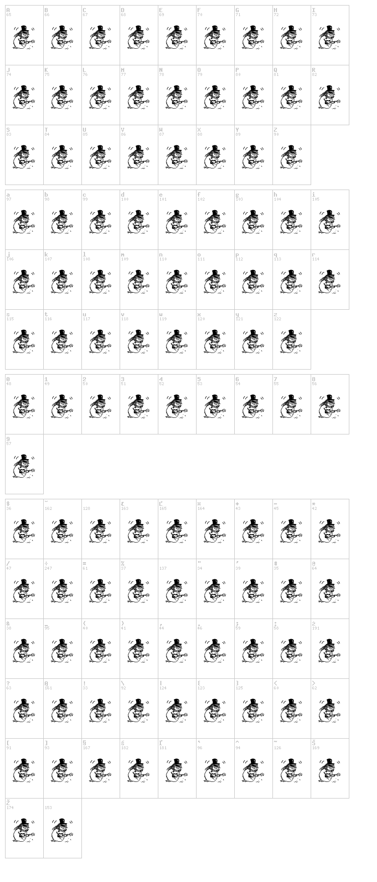 Ease Christmas font map